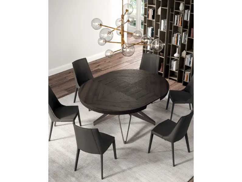 Tavolo Big round Ozzio in legno e resina Allungabile scontato 24%