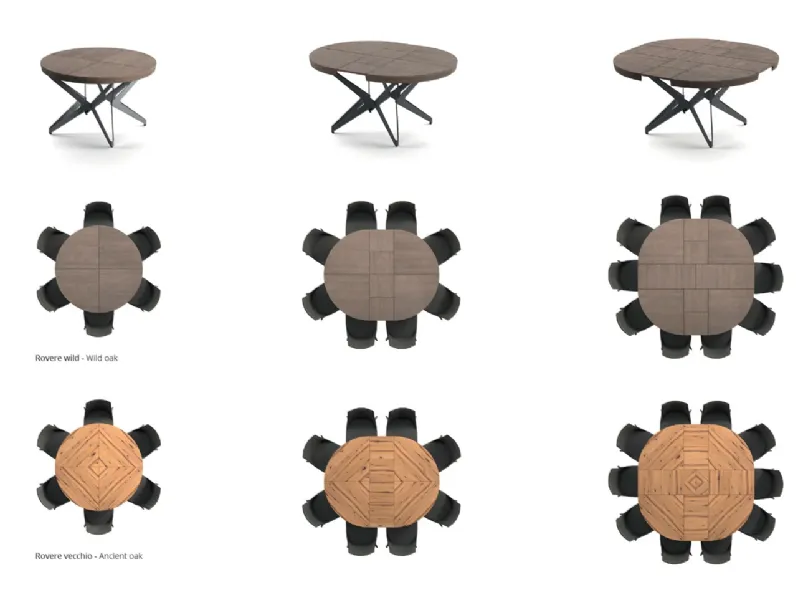 Tavolo Big round Ozzio in legno e resina Allungabile scontato 24%