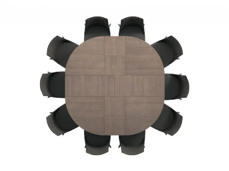 Tavolo Big round Ozzio in legno e resina Allungabile scontato 24%