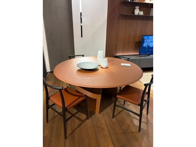 Tavolo Lambda tavolo tondo cm 160 Rimadesio in legno e resina Fisso scontato 30%