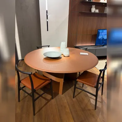 Tavolo Lambda tavolo tondo cm 160 Rimadesio in legno e resina Fisso scontato 30%