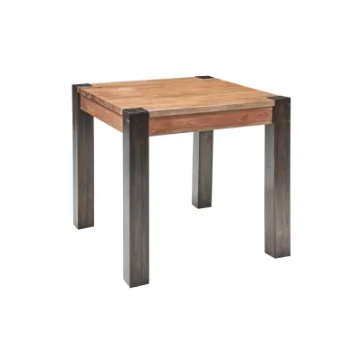 Tavolo in legno quadrato Tavolo legno e gambe  metallo injdustrial  Outlet etnico in offerta outlet