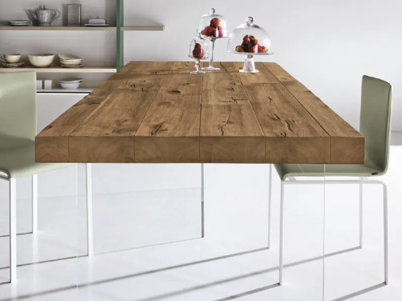 Tavolo rettangolare in legno Air 220x100 fisso wildwood di Lago in Offerta Outlet