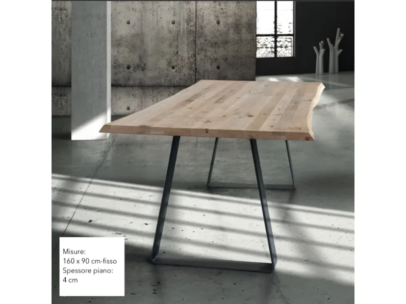 Tavolo in legno rettangolare Aniel  Artigianale in offerta outlet