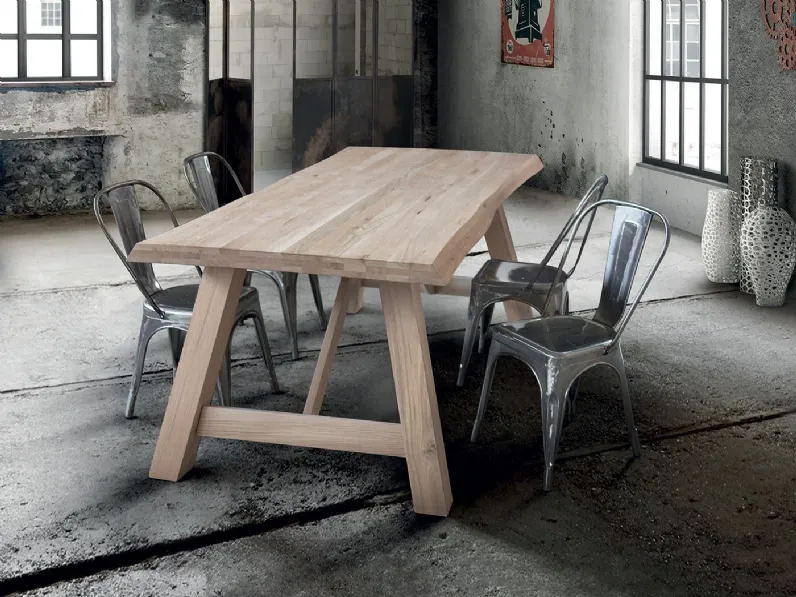 Tavolo in legno rettangolare Art. occ033 Artigianale in offerta outlet
