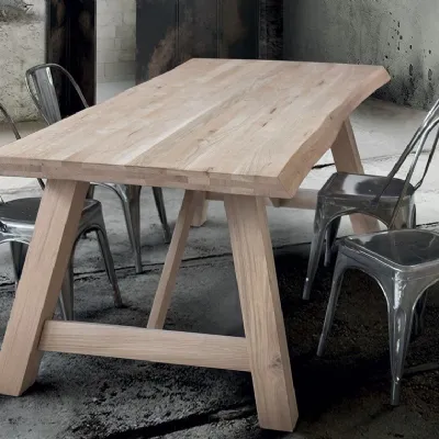 Tavolo in legno rettangolare Art. occ033 Artigianale in offerta outlet
