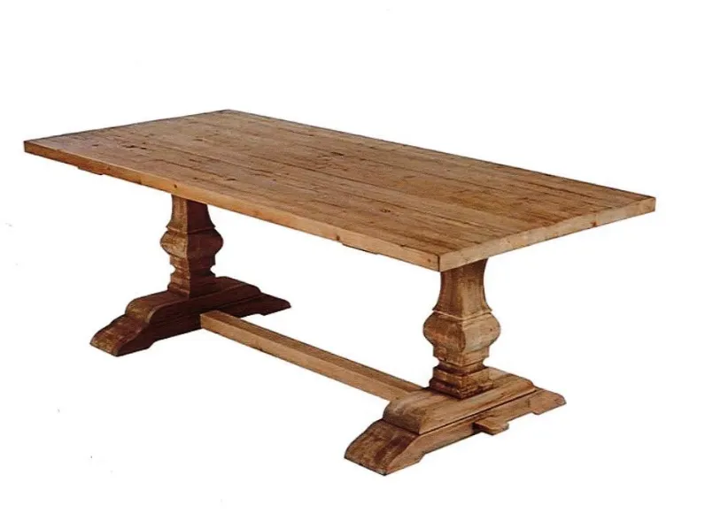 Tavolo in legno rettangolare Balaustra abete Artigianale in offerta outlet