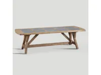 Tavolo in legno rettangolare Con inserto in lavagna  Dialma brown a prezzo ribassato