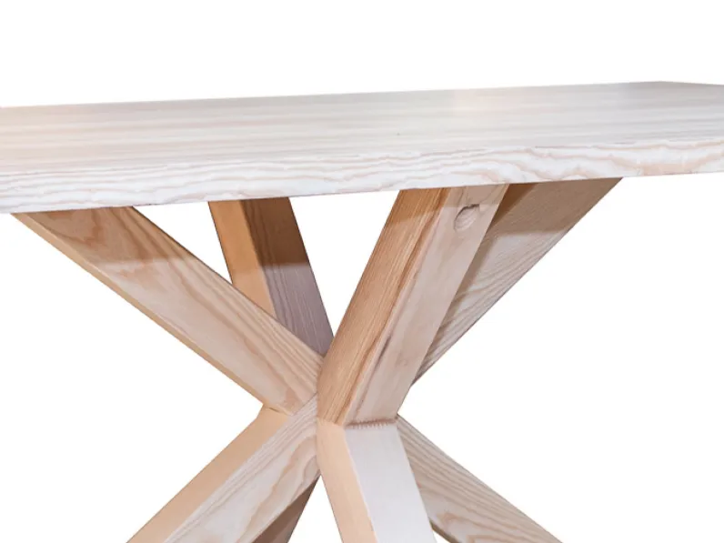 Tavolo in legno rettangolare Croce Artigianale in offerta outlet