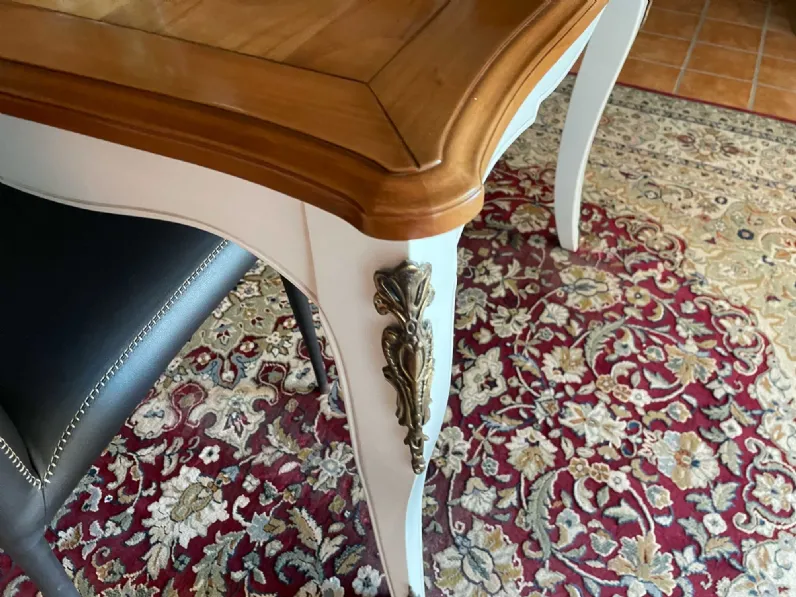 Tavolo in legno rettangolare Cv 203 intagliato Prezioso in offerta outlet