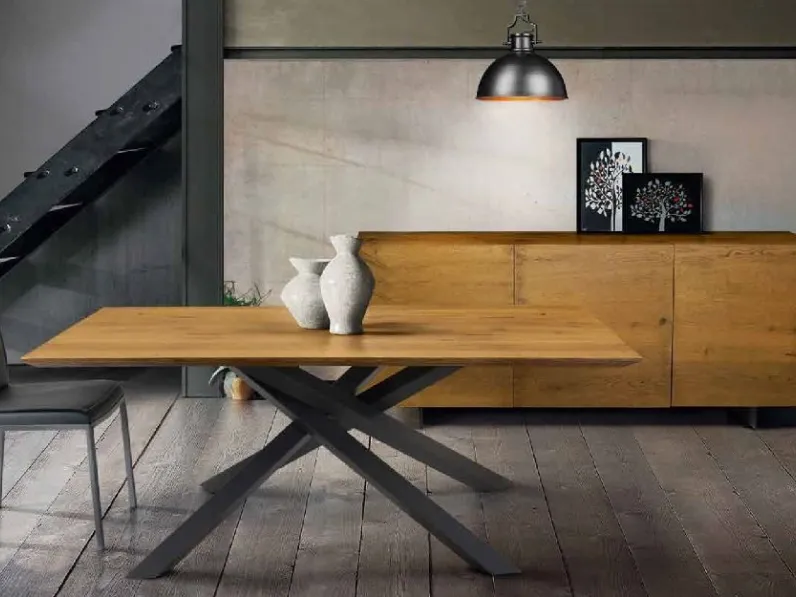 Offerta Outlet: Tavolo rettangolare in legno intrecciato artigianale. Max 75cm.