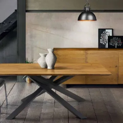 Offerta Outlet: Tavolo rettangolare in legno intrecciato artigianale. Max 75cm.