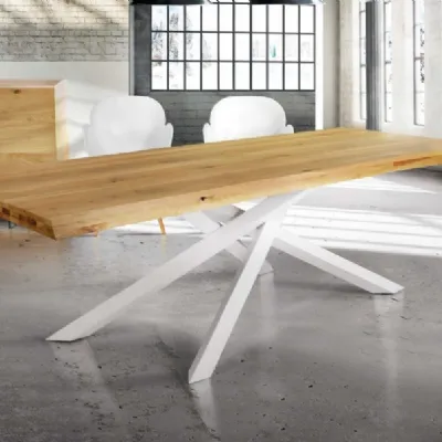 Tavolo in legno rettangolare Maxi 250 cm rovere nodato resinato Md work a prezzo scontato