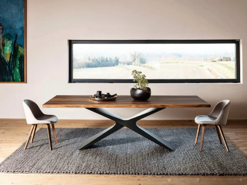 Tavolo rettangolare in legno Nexus di Midj in Offerta Outlet