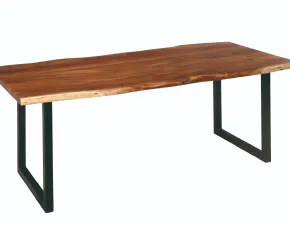 Tavolo in legno rettangolare Tavolo bridge industrial allungabile Outlet etnico a prezzo scontato