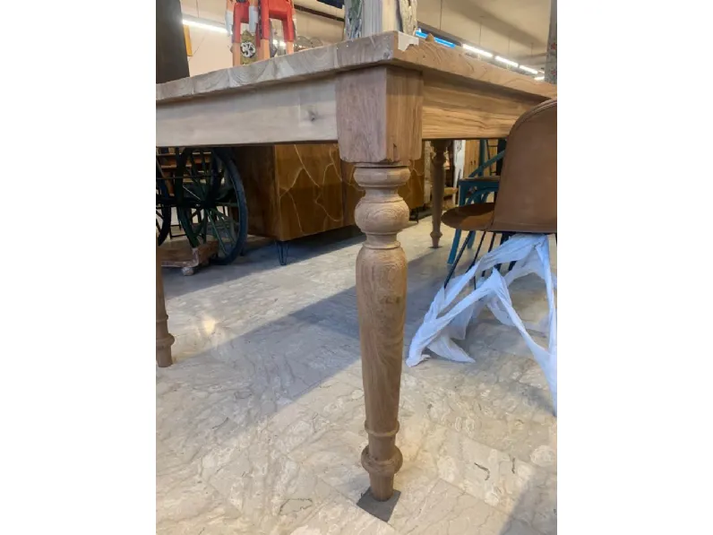 Tavolo rettangolare in legno Tavolo fisso teak 200 di Outlet etnico in Offerta Outlet