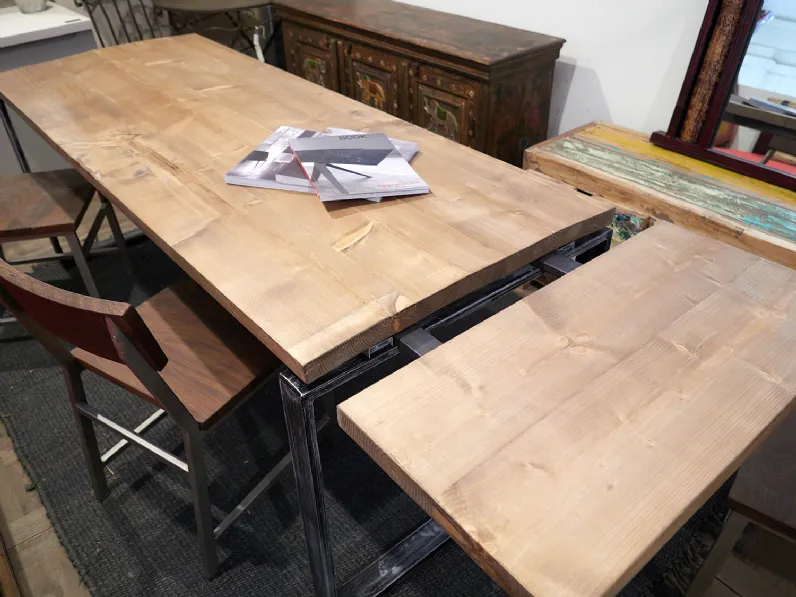Tavolo in legno rettangolare Tavolo legno invecchiato Outlet etnico a prezzo ribassato