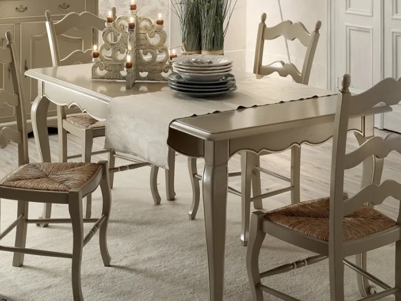 Tavolo in legno rettangolare Tavolo rettangolare allungabile laccato scontato del 35% Artigianale in offerta outlet