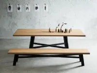 Tavolo in legno rettangolare Thor 240 fisso Point house in offerta outlet