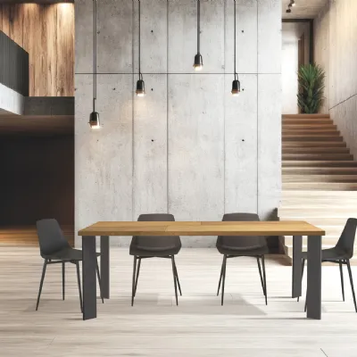 Tavolo in legno rettangolare Zenit Fgf mobili a prezzo scontato