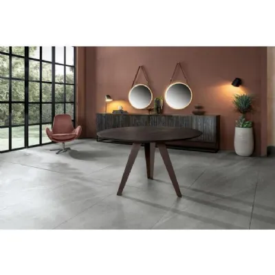 Tavolo in legno rotondo Henry Stones in offerta outlet