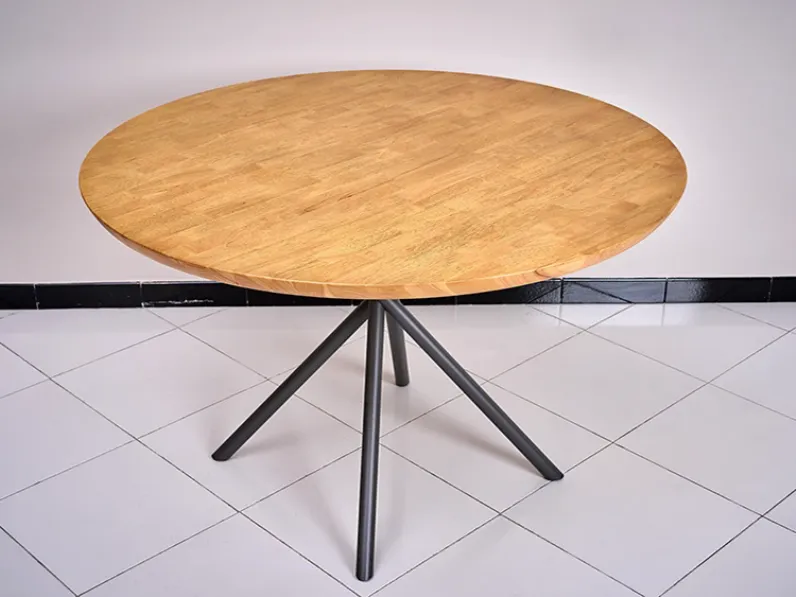Tavolo rotondo in legno Miky 4 di Fgf mobili in Offerta Outlet