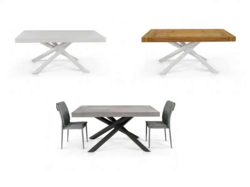Tavolo in metallo rettangolare Allungabile in 3 finiture colore fine produzione  Md work in Offerta Outlet