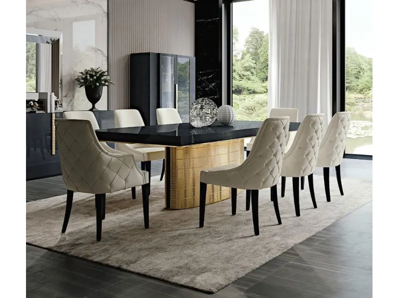 Tavolo in metallo rettangolare Tavolo luxury gold italian table Md work in offerta outlet