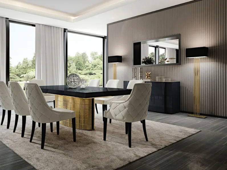 Tavolo in metallo rettangolare Tavolo luxury gold italian table Md work in offerta outlet