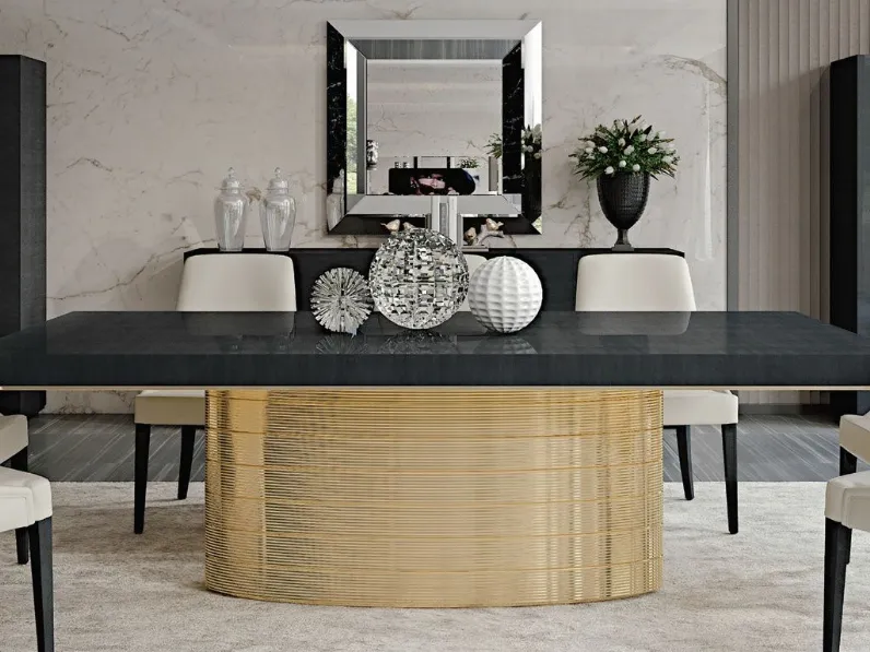 Tavolo in metallo rettangolare Tavolo luxury gold italian table Md work in offerta outlet