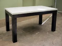 tavolo in offerta outlet allungabile in legno e crash bambu in offerta convenienza con piano tavolo in decorock   white