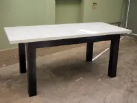 tavolo in offerta outlet allungabile in legno e crash bambu in offerta convenienza con piano tavolo in decorock   white