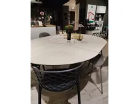 Tavolo con piano in ceramica rotondo di Calligaris a PREZZO OUTLET 