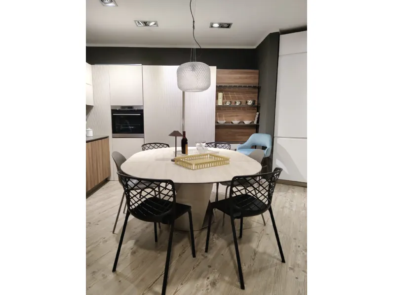 Tavolo con piano in ceramica rotondo di Calligaris a PREZZO OUTLET 