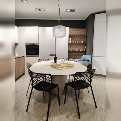Tavolo con piano in ceramica rotondo di Calligaris a PREZZO OUTLET 