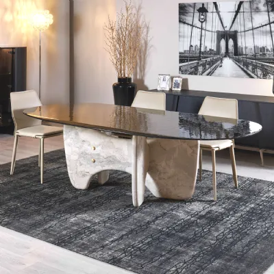 Tavolo in vetro ovale Masai outlet Diotti.com a prezzo ribassato