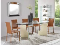 Tavolo fisso Tavolo ovale mod.adelchi in cristallo in promo-sconto del 45% Artigianale a soli 2190