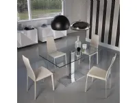 Tavolo quadrato in vetro Elvis di Cattelan italia in Offerta Outlet 