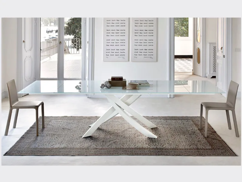Tavolo in vetro rettangolare Artistico Bontempi in offerta outlet