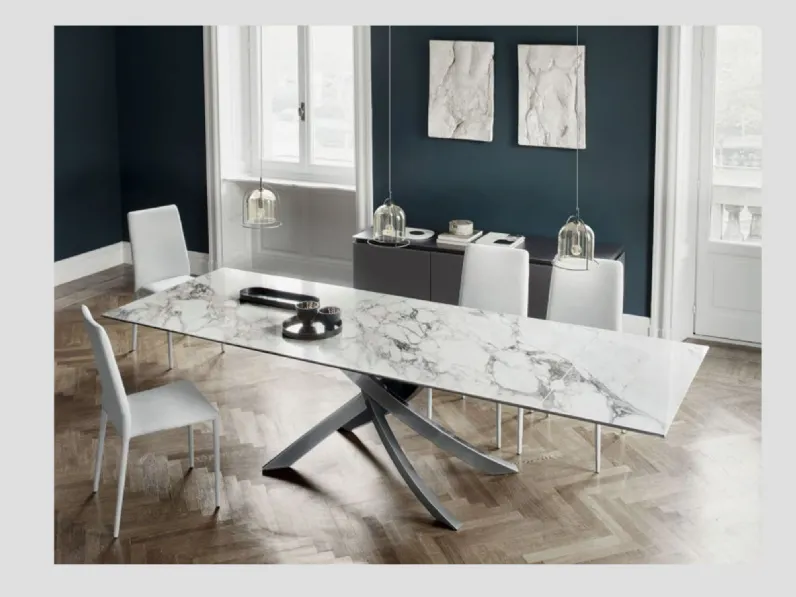 Tavolo in vetro rettangolare Artistico Bontempi in offerta outlet