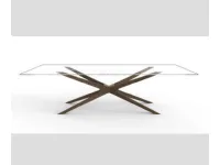Tavolo in vetro rettangolare Blade glass Mottes selection in offerta outlet
