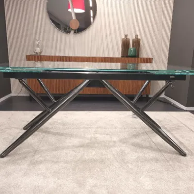 Tavolo in vetro rettangolare Bridge Bontempi a prezzo ribassato