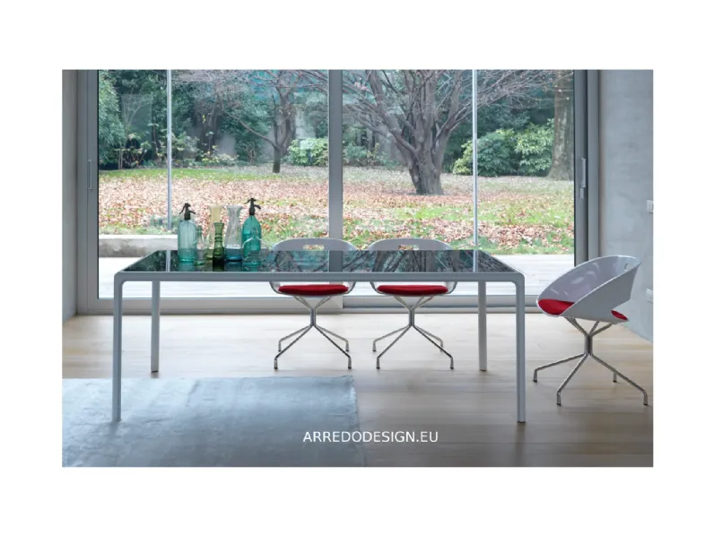 Tavolo in vetro rettangolare Flu  Dexo in offerta outlet
