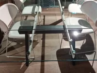 Tavolo in vetro rettangolare Levante Calligaris in offerta outlet