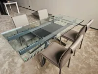 Tavolo rettangolare in vetro Romeo  di Easyline in Offerta Outlet
