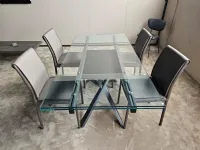 Tavolo rettangolare in vetro Romeo  di Easyline in Offerta Outlet