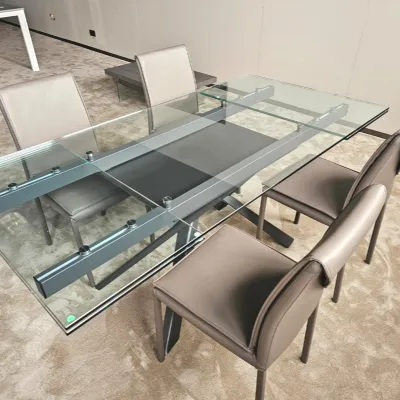 Tavolo rettangolare in vetro Romeo  di Easyline in Offerta Outlet