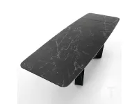 Tavolo in vetro rettangolare Tavolo allungabile gram matt black marble Tomasucci in offerta outlet