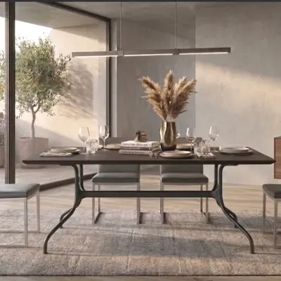 Tavolo in legno rettangolare Tavolo mila' piano in vetro  magis Magis a prezzo scontato