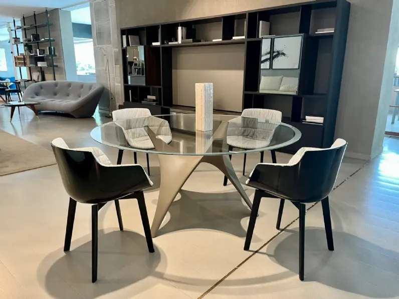 Tavolo in vetro rotondo Arc Molteni & c in offerta outlet